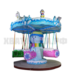 Поездка на летающем стуле по снегу