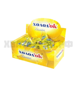 Жевательная резинка с начинкой Холодок с ароматом лимона (флоу-пак) 20*100 штук
