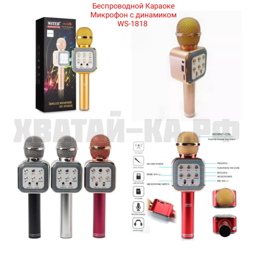 Караоке-микрофон беспроводной с динамиком