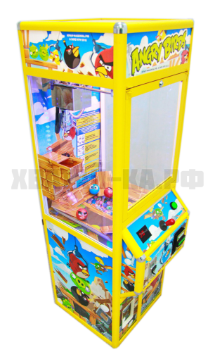 Призовой автомат 'Скворечник-Злые Птички' с мячами-прыгунами и капсулами